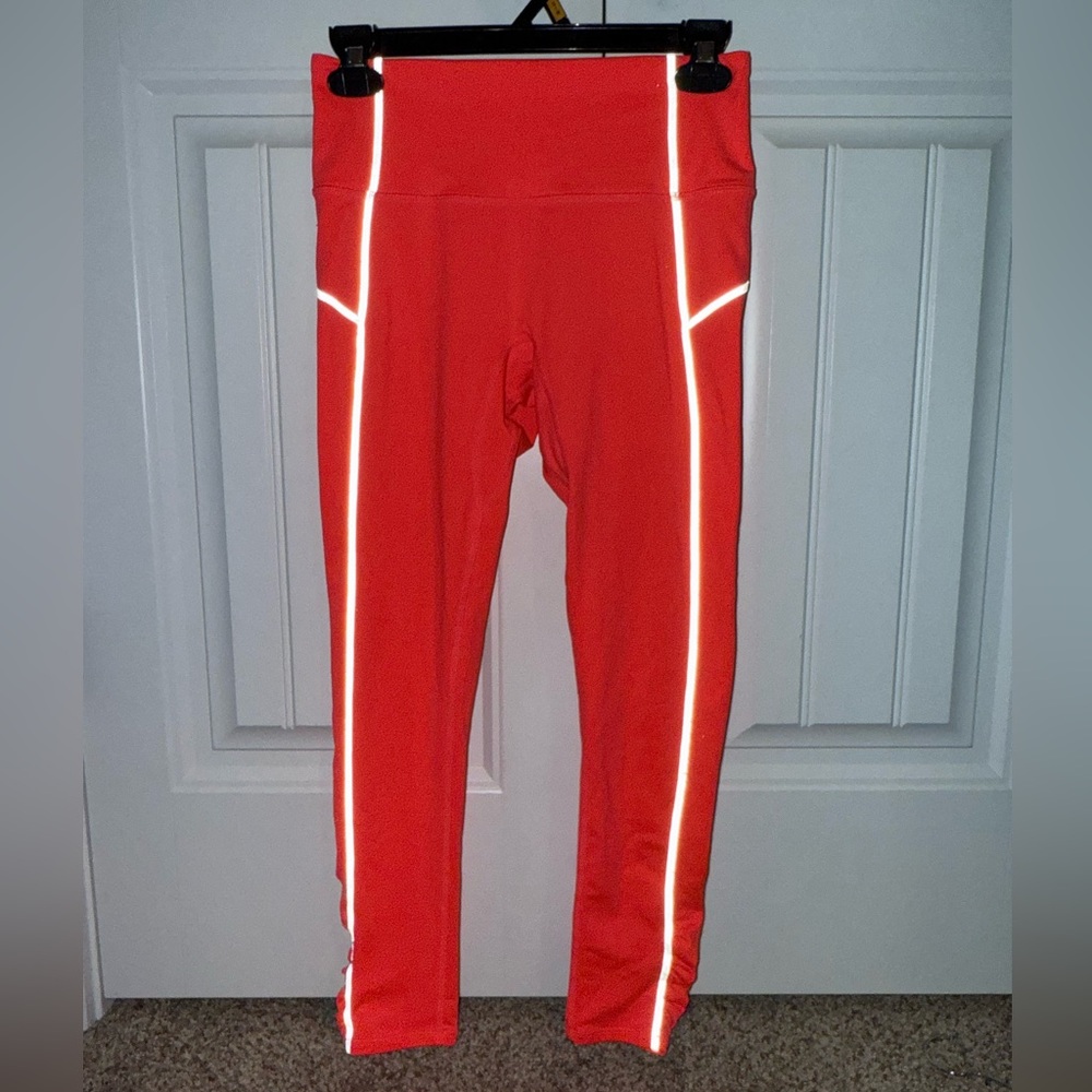 FP Movement You’re a Peach Bright Pink-Orange Reflective Leggings Women’s Small